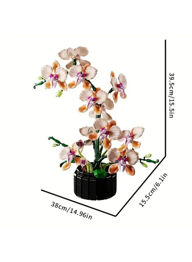 Champagne Orchid Building Blocks Set 13111 Elegant Home Decor Valentine Gift - Image 5